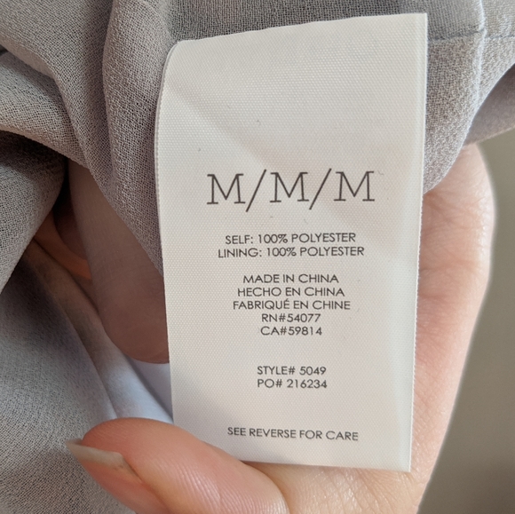 EUC CAbi M Gray Print Sleeveless Fresco Slip Dress - Picture 8 of 8